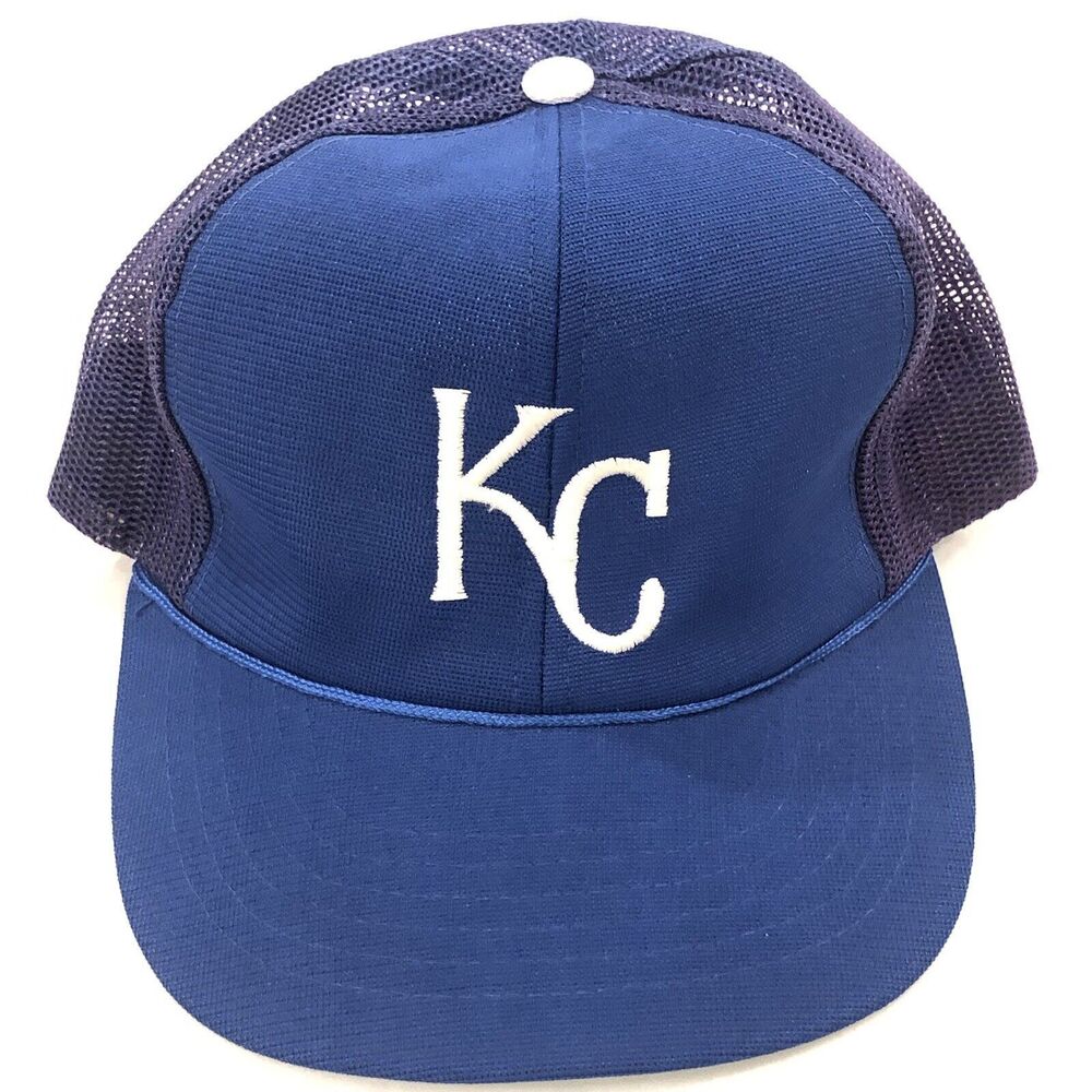 Vintage Kansas City Royals Hat Cap Mens Snapback Blue 90s Logo American League